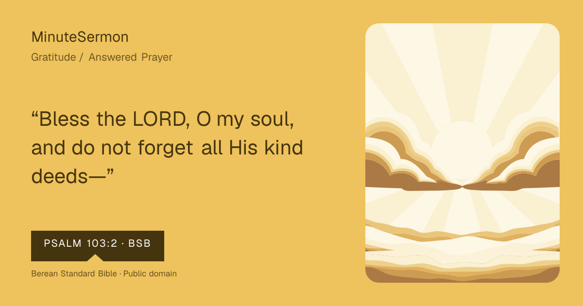 Verse card for Gratitude / Answered Prayer | MinuteSermon
