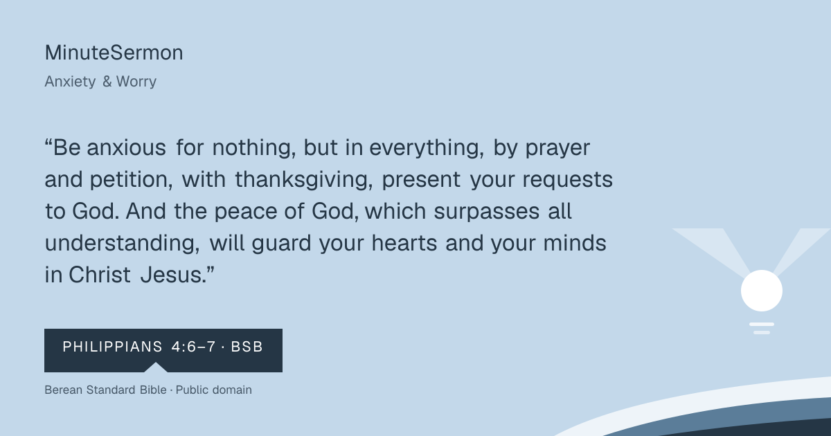 Verse card for Anxiety & Worry | MinuteSermon