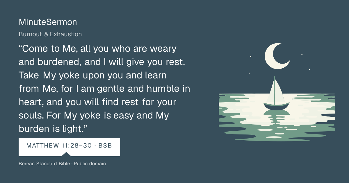Verse card for Burnout & Exhaustion | MinuteSermon