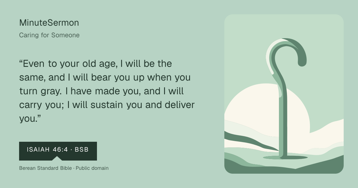 Verse card for Caring for Someone | MinuteSermon