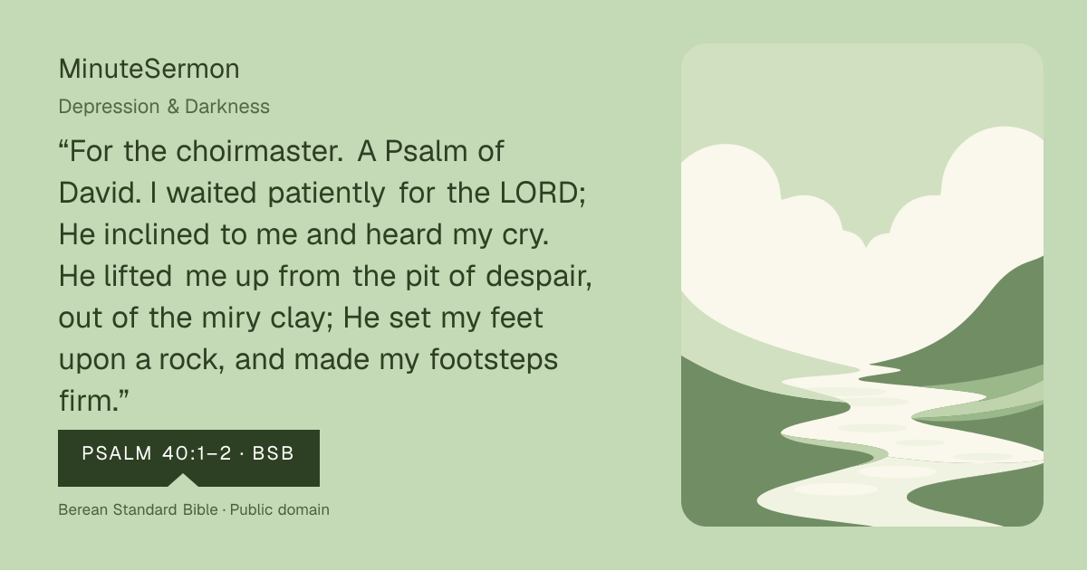 Verse card for Depression & Darkness | MinuteSermon