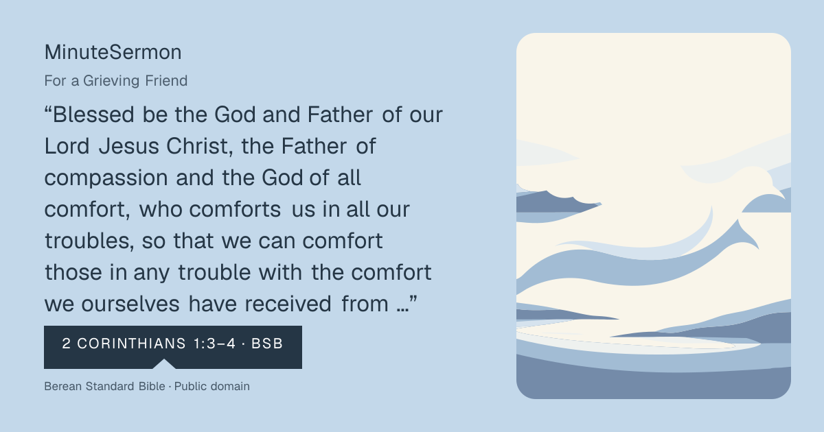 Verse card for For a Grieving Friend | MinuteSermon