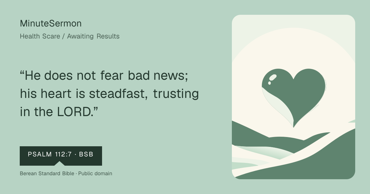 Verse card for Health Scare / Awaiting Results | MinuteSermon