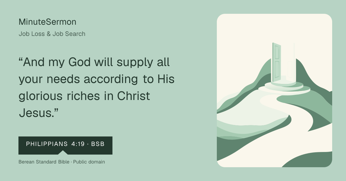 Verse card for Job Loss & Job Search | MinuteSermon
