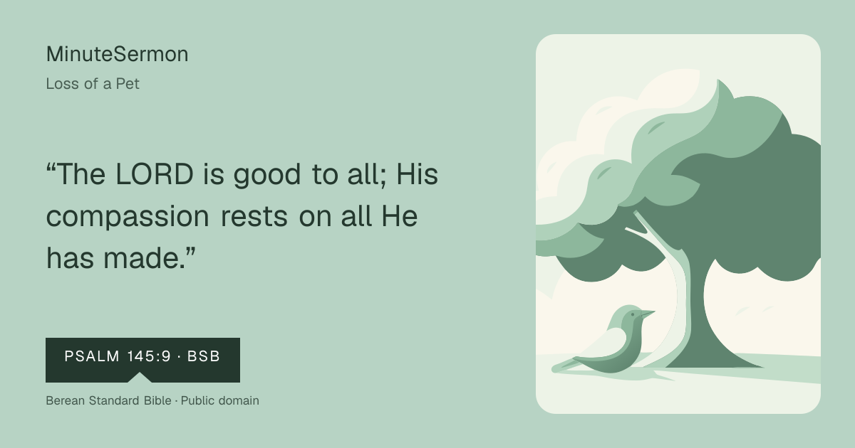 Verse card for Loss of a Pet | MinuteSermon