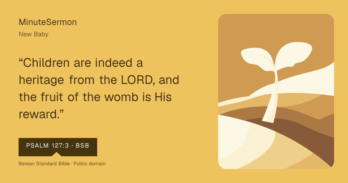 Verse card for New Baby | MinuteSermon