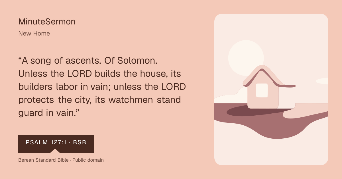 Verse card for New Home | MinuteSermon