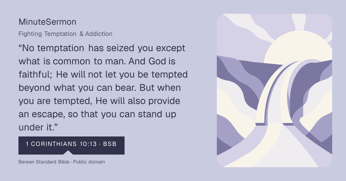 Verse card for Fighting Temptation & Addiction | MinuteSermon